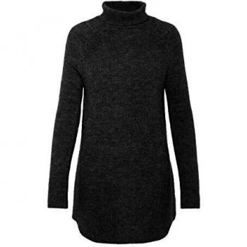 PIECES PCELLEN LS Long Knit Noos Suter Pulver, Negro, XS para Mujer
