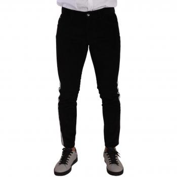 Dolce & Gabbana Black Cotton Stretch Skinny Corduroy Jeans - IT48 | M