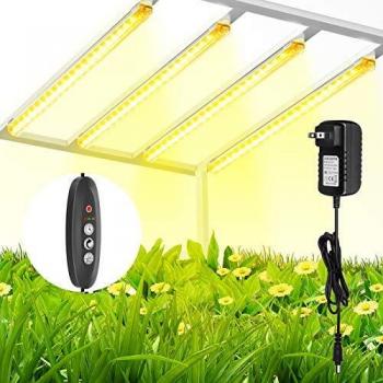 TOPLANET Lámpara de Planta, 40W Lampara Led Cultivo Tubo, T5 Full Spectrum 3500K Luz Plantas Crecimiento con Temporizador Automático 3/6/12H, 4 Niveles de Brillo Led Cultivo para Indoor Cultivo