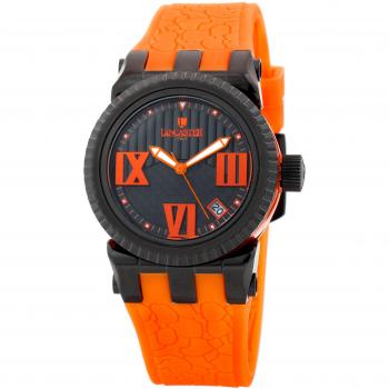 Reloj Lancaster Mujer Ola0643BKOR (38mm) - Reloj de pulsera, caja de acero inoxidable, diámetro de 38 mm, esfera negra con detalles dorados, correa de cuero negro, resistente al agua hasta