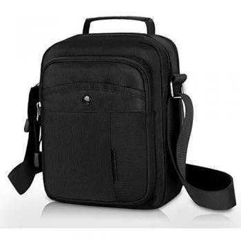 Lotisie Bolsos Bandolera a Hombro Tela de Oxford para Hombres Viaje Casual Oficina Uso Diario - Negro