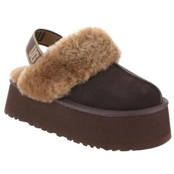UGG Women's Funkette Open-Toe Slippers in Dark Brown, Size 7 US