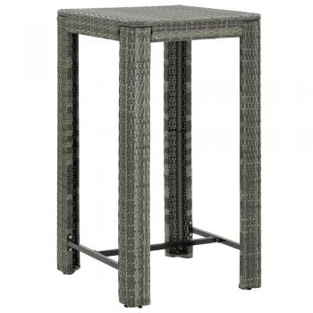 vidaXL Garden Bar Table Grey 60.5x60.5x110.5 cm Poly Rattan