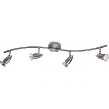 Barra de focos Gemini Cromo satinado con 4 bombillas y longitud de 14 cm
