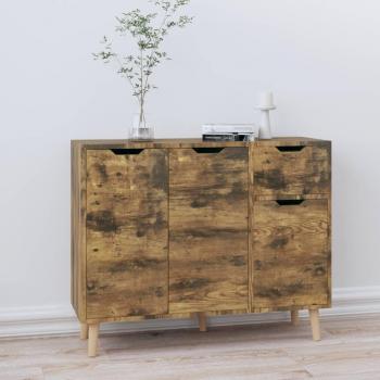 Aparador ahumado de roble 90x30x72 cm madera multicapa