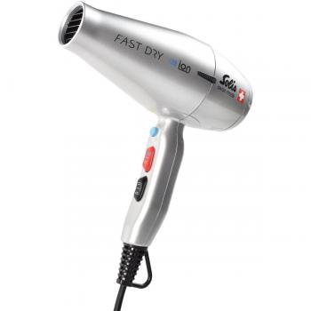 Solis Fast Dry 381 Secador Pelo Profesional - 3 Niveles de Temperatura y 2 d'Aire - Secador Pelo Ionico - 2200 W - Función de Aire Frío - Secado Rápido - Plata