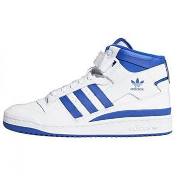 Adidas Forum Mid Basketball Sneakers - White/Royal Blue, Size 44 2/3 (US 10+)