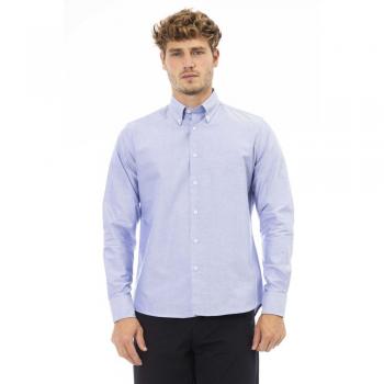Baldinini Trend Blue Cotton Shirt - IT44 | XS