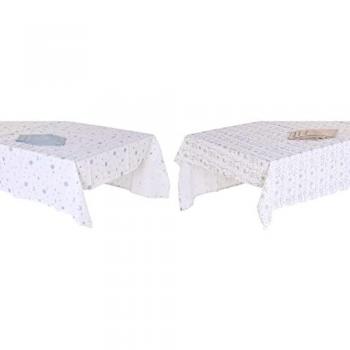 Mantel y servilletas DKD Home Decor 150 x 150 cm Azul Marrón Blanco (2 Unidades)