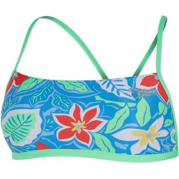 Top de bikini Speedo Allover Cross Back Crop azul claro verde rojo mujer - 30