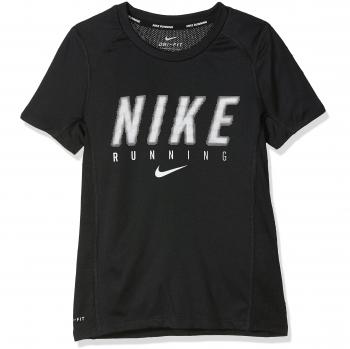 Nike B NK Dry SS Miler GFX Camiseta de Manga Corta, niños, Negro /