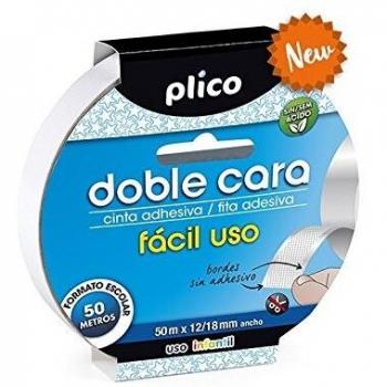 Cinta adhesiva plico doble cara facil uso 12/18 mm x 50 m