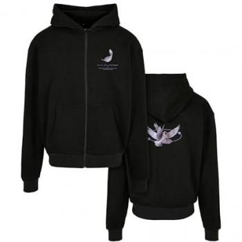 Mister Tee Vive La Liberte Heavy Oversize Black Zip Hoodie for Men