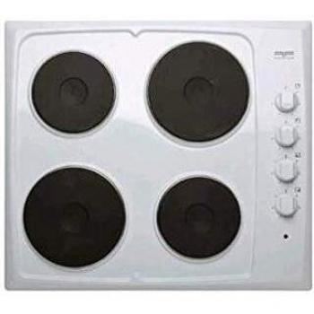 Placa eléctrica blanca de 4 fuegos, 580x510 mm