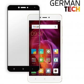 German Tech Protector de Pantalla para Xiaomi Redmi Note 4, Cristal Vidrio 3D Templado Cobertura Total Premium, Ultra Resistente contra Arañazos y Golpes, Dureza 9H - Color Negro.