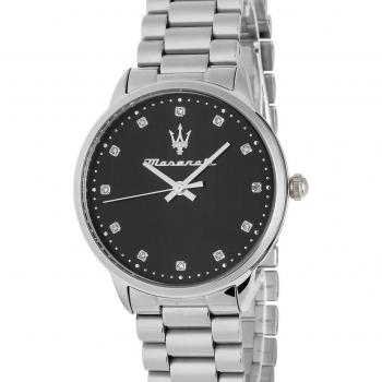 Maserati Tradizione Diamond Stainless Steel Watch for Men, Gray, One Size
