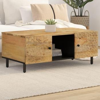 Mesa de salón de madera maciza de mango 100x54x40 cm color marrón