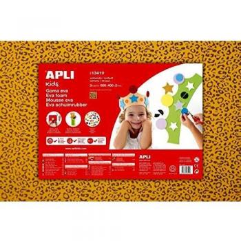 APLI Kids 13410-Goma EVA impresa leopardo 600 x 400 mm 3 hojas
