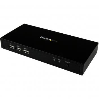 STARTECH.COM 2-Port Displayport Kvm Switch with Built-In USB 2.0 Hub - Supports 4K Video Resolution At 30Hz - Ultra HD