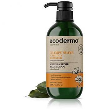 Ecoderma Champú Suave Nutritivo y Reparador 500 ml - Champú para cabello, fórmula hidratante y reparadora, ideal para cabellos secos, proporciona nutrición desde la raíz hasta las puntas