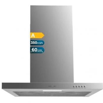 Cecotec Campana Extractora Bolero Flux TM 603500 Inox A, 60 cm, succión 350m3/h, motor 70W, clase A, control mecánico, 3 niveles de potencia, luz y