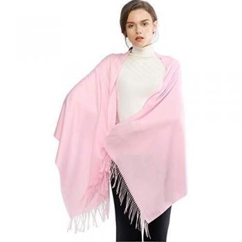 RIIQIICHY Mujer Cachemira Bufanda Pashmina Chal Rosa Invierno Cálida Grande Larga Suave Manta para Mujeres