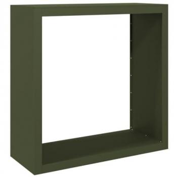 vidaXL Green Steel Firewood Rack 100x40x100 cm