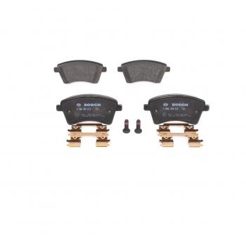 BOSCH Juego de pastillas de freno Low Metallic 0 986 494 612 con instrucciones de montaje, chapa antichirridos y tornillos