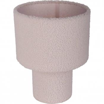 Lámpara de mesa Fluffy blanca textil cilíndrica E27 31 cm