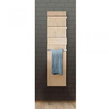 Columna de baño suspendida ENIO de roble 165cm con toallero y almacenamiento