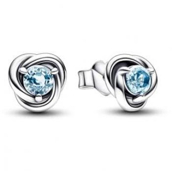 Pendientes de Botón Círculo Eternity de Pandora en Azul Claro - Modelo 292334C09