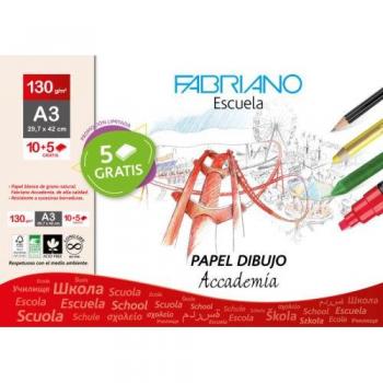 Sobre 10+5 Láminas Dibujo A3 Fabriano 130 gr