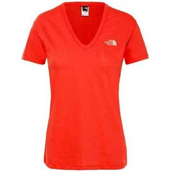 The North Face S/S Simple Dome Camiseta de Manga Corta, Mujer, Spiced Coral, XS