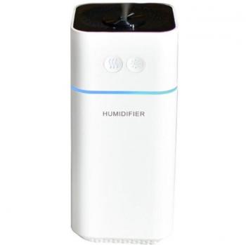 Humidificador de aire para coche con carga USB, luz nocturna LED de decoloración y función giratoria