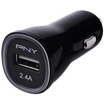 PNY 2.4 Amp Rapid USB Car Charger - Blac - Cargador de Coche 1 purto USB Negro