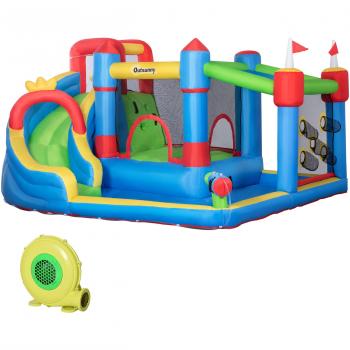 Outsunny Castillo Hinchable Infantil con Tobogán y Cama de Salto
