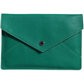 Dolce & Gabbana Green Leather Women's Clutch Tablet Case - One Size