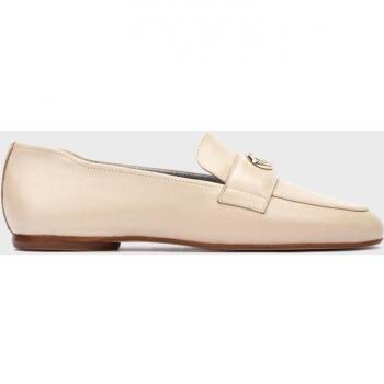 Mocasines De Piel Amazonas 1575 Beige con Adorno de Borlas