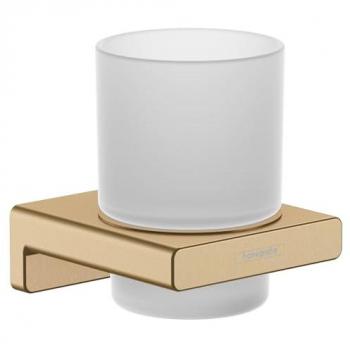 Hansgrohe AddStoris Brushed Bronze Toothbrush Holder with Glass