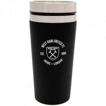 Taza de viaje ejecutiva con escudo del West Ham United FC, color negro/plata, tamaño único