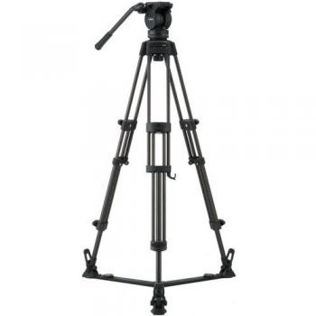 Libec LX5 3-Section Aluminum Tripod with H38DVB Head, Ground Spreader, and Carrying Case - Supports Up to 11 lbs (5 kg)