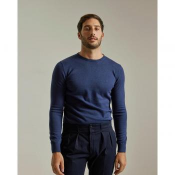 Jersey de Hombre Azul Tinta con Cuello Redondo