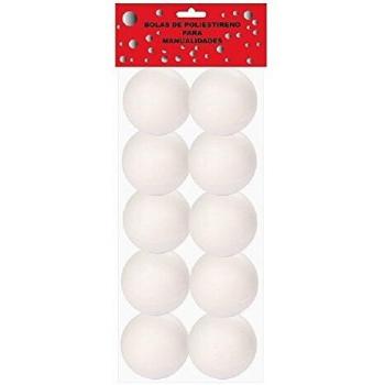 Pryse- Pack de 10 Bolas de poliestireno, 30 mm