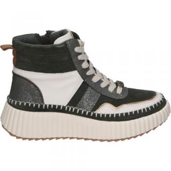 Zapatillas deportivas de mujer Chika10 con suela de plataforma, cierre de cordones y estilo casual en color verde y beige