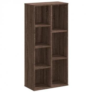 Estantería de madera de ingeniería marrón roble 50x25x105 cm