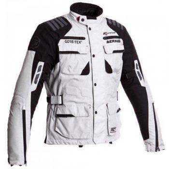 BERING - Chaqueta para moto, talla L, color negro y gris