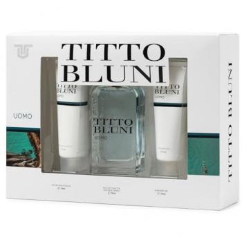 Estuche de Regalo Hombre Titto Bluni - Eau de Toilette 75 ml + After Shave 75 ml + Gel de Baño 75 ml, Fragancia Fresca y Elegante, Aroma Frutal Amaderado