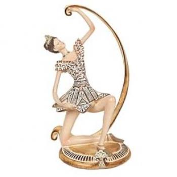Figura Decorativa Romimex Dorado Resina Bailarina 14 x 26 x 11 cm