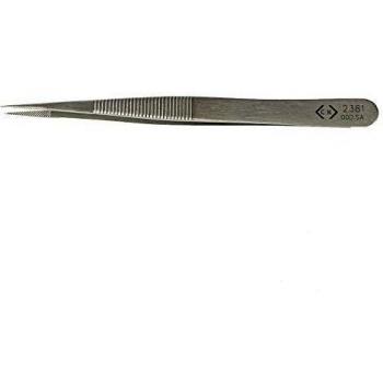 Pinzas de Precisión Antimagnéticas CK T2381 - Acero Inoxidable, Punta Fina, 120mm