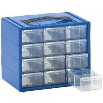 Cassettiera Monoblocco Espace 12 in Resina Antiurto con 12 Cassetti Infrangibili e Divisori Estraibili